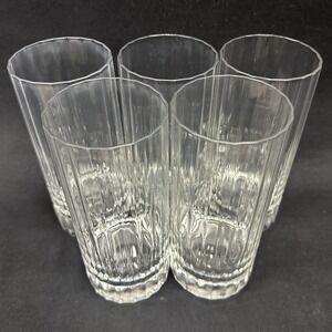 Libbey 'Audrey' 6 1/4" Ribbed Glass Cooler, Vintage, Set of 5